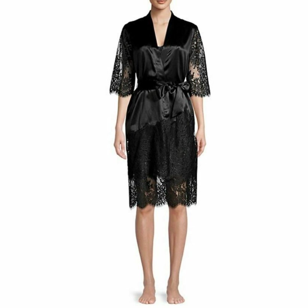 NWT! Ginia Blaise Silk Lace Wrap Rob